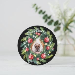 Cute Dog Nose Christmas Wreath Dog Mom Dog Lover Holiday Card
