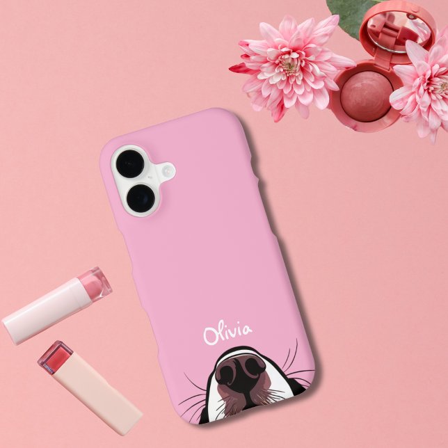 Cute Dog Nose Dog Mum Simple Pink Personalised (Creator Uploaded)