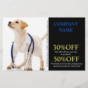 cute dog nurse animal hospital veterinarian flyer