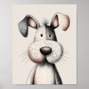Cute Dog Nursery Wall Art Poster