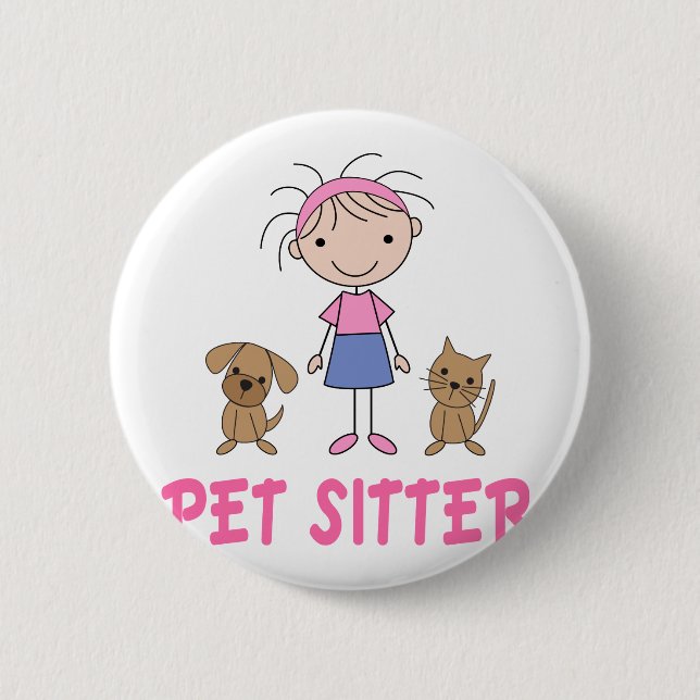 Cute Dog Occupation Pet Sitter 6 Cm Round Badge (Front)