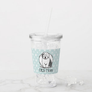 Cute Dog OES Mum Old English Sheepdog Mum (Grey 1) Acrylic Tumbler