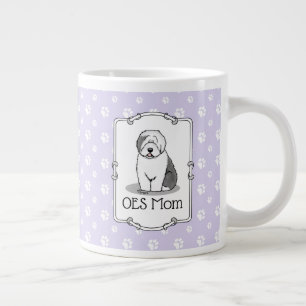 Cute Dog OES Mum Old English Sheepdog Mum (Grey 1) Large Coffee Mug