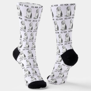 Cute Dog OES Mum Old English Sheepdog Mum (Grey 1) Socks