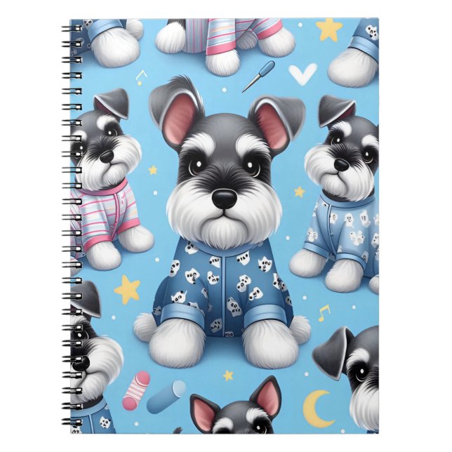Cute Dog Of Schnauzer Animal Pattern Notebook (Front)