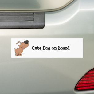Cute Dog On Board Bumper Sticker