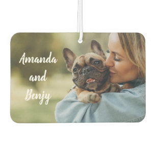 Cute dog owner personalised car air freshener