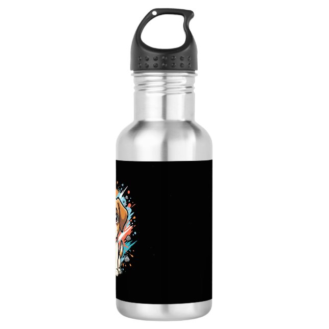 Cute Dog Paint Splash Vector Art_1 532 Ml Water Bottle (Front)