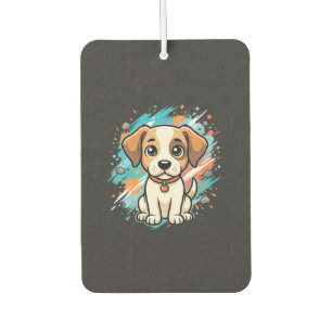 Cute Dog Paint Splash Vector Art_1 Car Air Freshener