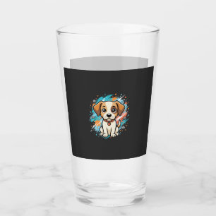 Cute Dog Paint Splash Vector Art_1 Glass