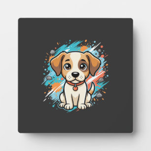 Cute Dog Paint Splash Vector Art_1 Plaque