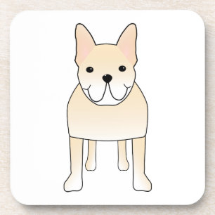 Cute Dog. Pale Cream French Bulldog. Coaster