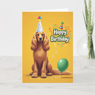 Cute Dog Party Hat Birthday Card