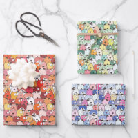 Cute Dog pattern Blue Red Green 