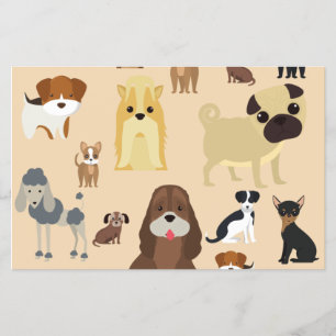 cute dog pattern design for dog lovers- Beige back Flyer