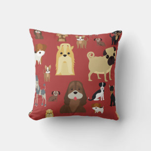 cute dog pattern design for dog lovers- red back cushion