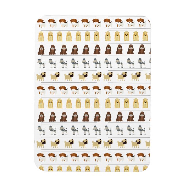 cute dog pattern design for dog lovers- white magnet (Vertical)