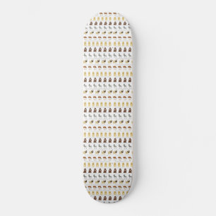 cute dog pattern design for dog lovers- white skateboard