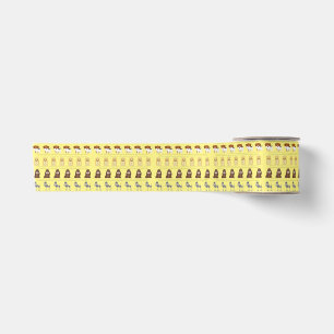cute dog pattern design for dog lovers- yellow satin ribbon