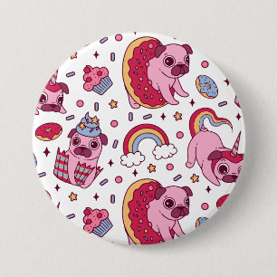Cute dog pattern for dog lovers 7.5 cm round badge