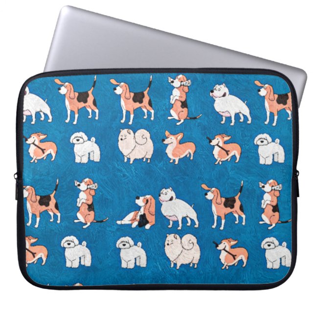 Cute Dog Pattern Laptop Sleeve (Front)