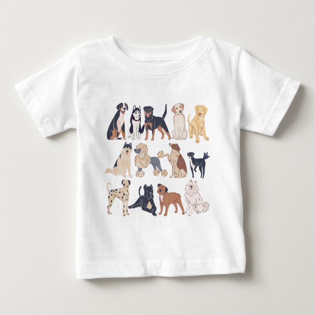 Cute Dog Pattern Notebook Baby T-Shirt (Front)