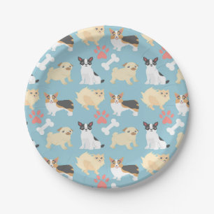 Cute Dog Pattern Paper Plate