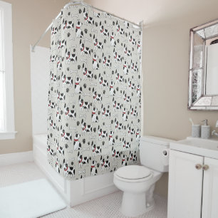 Cute Dog Pattern shower curtain