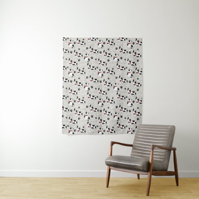 Cute Dog Pattern tapestry (In Situ)