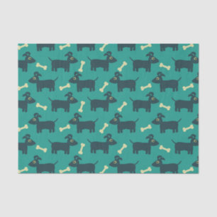 Cute Dog Pattern with Floppy Ears & Bone Tissue Paper