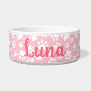 Cute Dog Paw Pattern White and Pastel Pink
