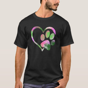 Cute Dog Paw Prin Tie Die Miniature Schnauzer Pupp T-Shirt