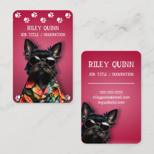 Cute Dog Paw Print Border Business Card