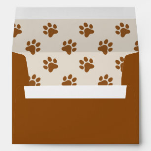 Cute dog paw print brown print  envelope