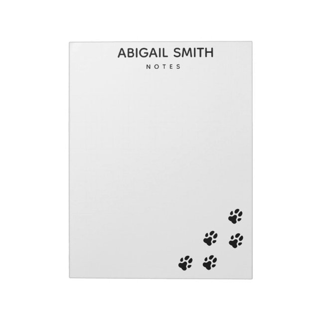Cute Dog Paw Prints - Personalized  Notepad (Rotated)