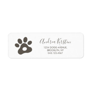 Cute Dog Paw Return Address Label