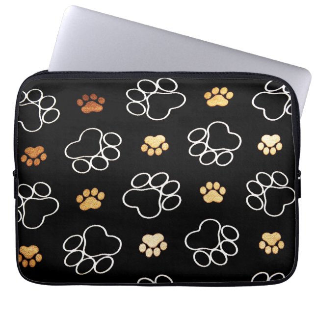 Cute Dog Pawprints Tracks, Laptop Sleeve 13" (Front)