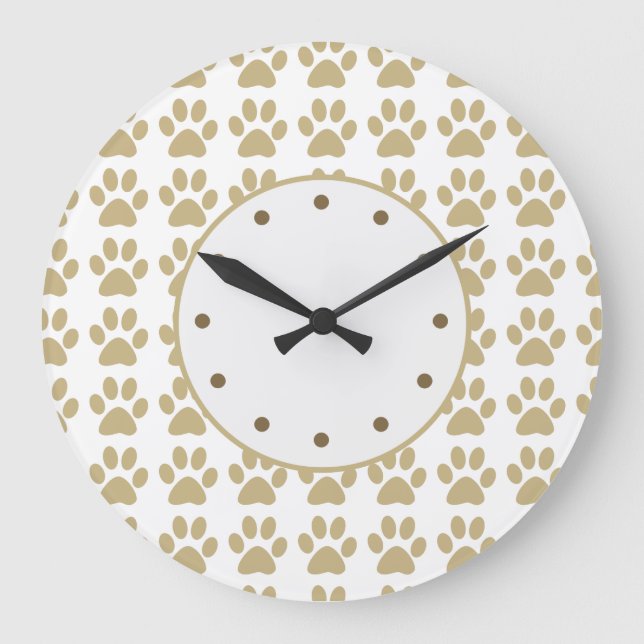 Cute Dog Paws Pattern Wall Clocks (Front)