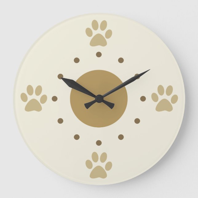 Cute Dog Paws Wall Clock (Front)