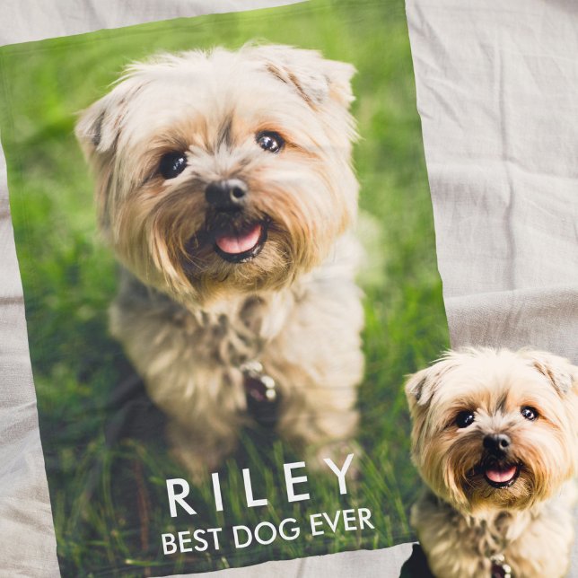 Cute Dog Personalised Pet Photo Custom Fleece Blanket (Creator Uploaded)
