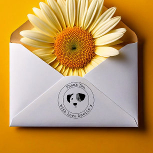Cute Dog Personalised Thank You self-inking stamp