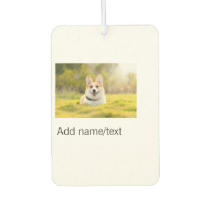 Cute dog pet add name text editable dog mum dad gi car air freshener
