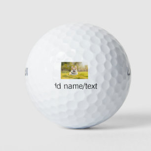 Cute dog pet add name text editable dog mum dad gi golf balls