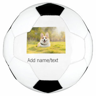Cute dog pet add name text editable dog mum dad gi soccer ball