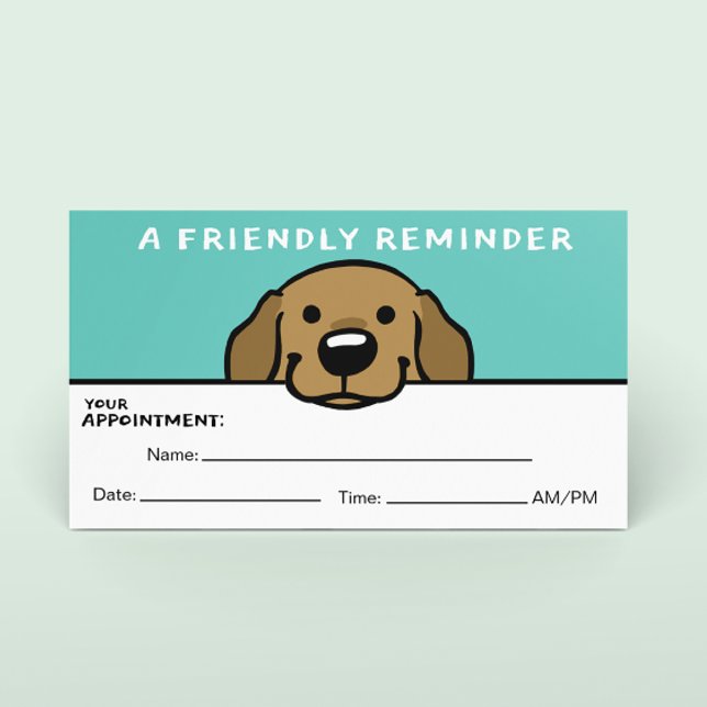 Cute Dog Pet Care Appointment Reminder Veterinary Business Card (Creator Uploaded)