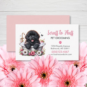 Cute Dog Pet Grooming Bath Service Business Card