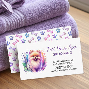 Cute Dog Pet Grooming Service Business Card