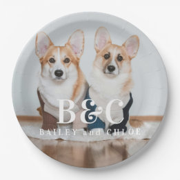 Cute Dog Pet Photo with Name Paper Plate