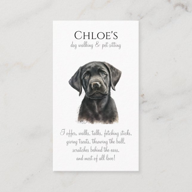 Cute Dog Pet Sitter Dog Walker Business Card (Front)