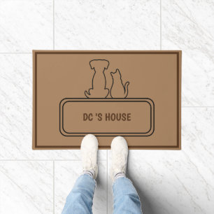 Cute Dog Pet Welcome Home party DIY name  Doormat